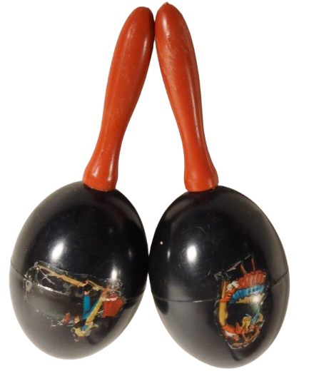 1980 ORJİNAL İSPANYOL FLAMENKO CİFT MARAKAS AHŞAP SALLAMA RİTİM 