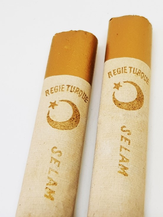 OSMANLI DÖNEMİ ALTIN UCLU İKİ ADET  REGİE TURQUE SELAM İÇİLMEMİŞ SİGARA  