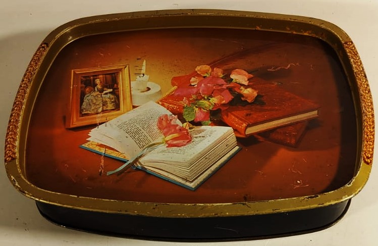 1960 CONTAINER TENEKE KAPAKLI HATIRA DEFTERİ ANI KUTUSU 