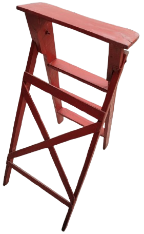 1950 AHSAP DORT BASAMAKLI EV DUKKAN İCERSİNDE KULLANILAN  KIRMIZI MERDİVEN 