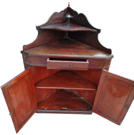 1920 AHSAP MASIF KİLİSE KOSE VİTRİN DOLAP CEKMECELİ CİFT KAPILI RAFLI TOREN DOLAP SARAPLIK 