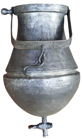 OSMANLI EL DÖGME BAKIR PİRİNC MUSLUKLU SEYYAR GEZİCİ SOKAK BERBERLERİN KULLANDIGI CESME