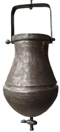 OSMANLI EL DÖGME BAKIR PİRİNC MUSLUKLU SEYYAR GEZİCİ SOKAK BERBERLERİN KULLANDIGI CESME