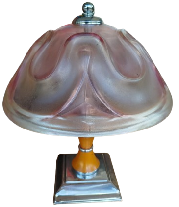 1980 İTALYAN TİFANİ CAM MANTAR FORM LAMBA CALIŞMA MASA LAMBASI 