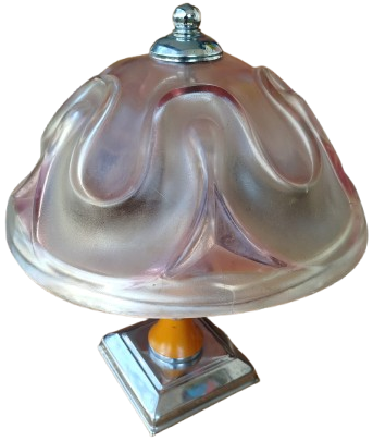 1980 İTALYAN TİFANİ CAM MANTAR FORM LAMBA CALIŞMA MASA LAMBASI 