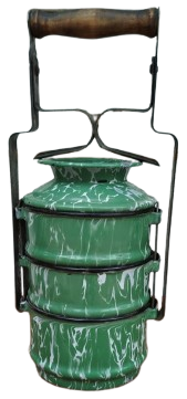 OSMANLI YESİL ÜZERİ SİYAH FAŞARITLİ EMAYE 3 GÖZ TASINABİLİR SEFERTASI