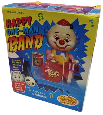 1980 HAPPY ONE MAN BAND  BATERİ CALAN TAVSAN ORJİNAL KUTUSUNDA KUTUSUNDA 