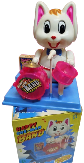 1980 HAPPY ONE MAN BAND  BATERİ CALAN TAVSAN ORJİNAL KUTUSUNDA KUTUSUNDA 