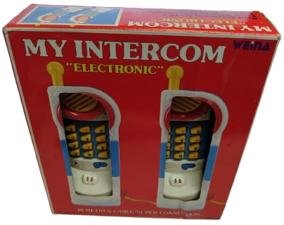 1980 MY İNTERCOM ELECTRONİK VOLKİ TOLKİ ORJİNAL KUTUSUNDA OYUNCAK TELSİZ WEİNA