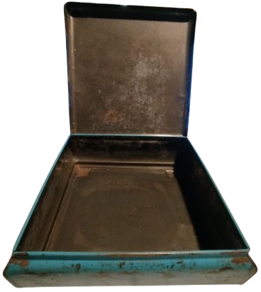 1960 TENEKE KAPAKLI BİSKUİT KUTUSU CONTAINER MADE IN WESTERN GERMANY