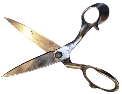 1950 USTA İŞİ EL YAPIM PAKMAK KISMI PİRİNC SAG EL TERZİ KUMAS KESİM MAKASI