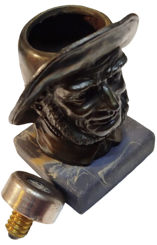 1920 BRONZ MASA USTU FIGURLU ELEKTRİKLİ PURO CAKMAGI BRONZED ELECTRİC LİGHTER 