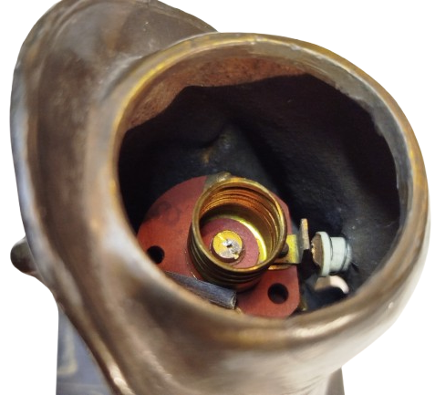 1920 BRONZ MASA USTU FIGURLU ELEKTRİKLİ PURO CAKMAGI BRONZED ELECTRİC LİGHTER 