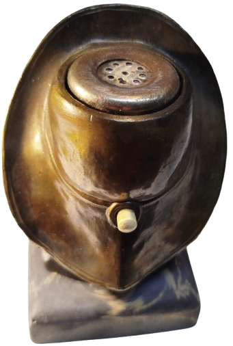 1920 BRONZ MASA USTU FIGURLU ELEKTRİKLİ PURO CAKMAGI BRONZED ELECTRİC LİGHTER 