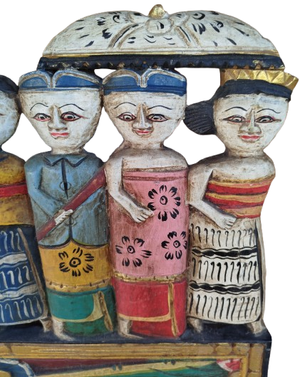 POLONYALI SANATCI  ANTONİ KAMİNSKİ EL OYMA FİGUR IHLAMUR AGACINDAN 14 KİŞİLİK GURUP KADINLAR