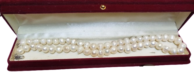 ORJINAL BAROK BEYAZ RENK İNCİ BAYAN KOLYE 51 İNCİ TANESİNDEN OLUSMAKTA