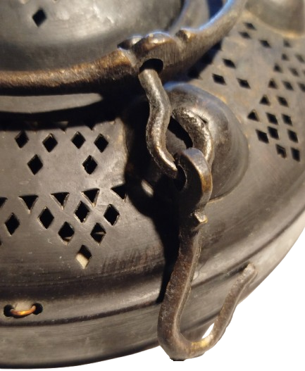 1900 OSMANLI EL YAPIM ACILIP KAPANAN AKORDİYON MUMLU BEZLİ KÖRÜKLÜ BAKIR FENER