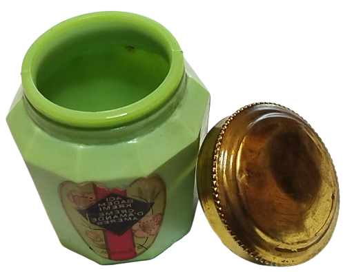 ACI BADEM KREMİ CREME D'AMANDE AMERES YESİL OPALIN SİSE ALTIN KAPLAMA KAPAK