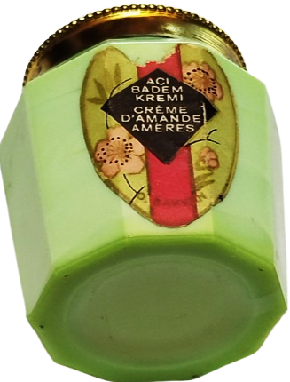 ACI BADEM KREMİ CREME D'AMANDE AMERES YESİL OPALIN SİSE ALTIN KAPLAMA KAPAK