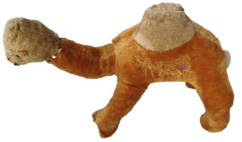 BUYUK BOY HORGUCLU DEVE OYUNCAK PELUS BOYNU BONCUKLU CANLI TASMALI 