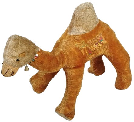 BUYUK BOY HORGUCLU DEVE OYUNCAK PELUS BOYNU BONCUKLU CANLI TASMALI 