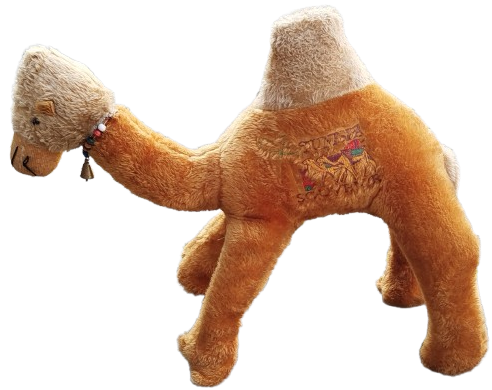 BUYUK BOY HORGUCLU DEVE OYUNCAK PELUS BOYNU BONCUKLU CANLI TASMALI 