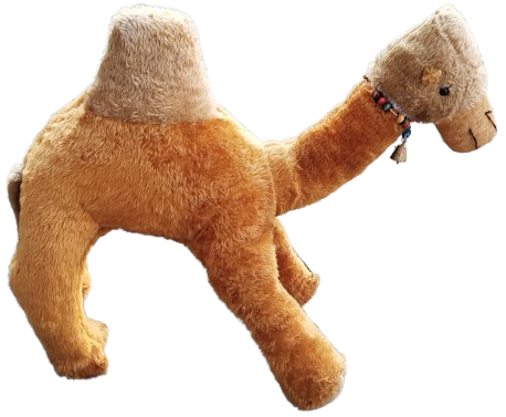 BUYUK BOY HORGUCLU DEVE OYUNCAK PELUS BOYNU BONCUKLU CANLI TASMALI 