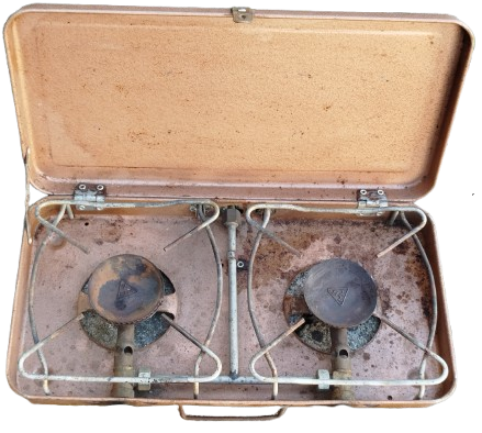 1960 HRZ CİFTLİ OCAK PORTATİF BUTAN GAZLA CALISAN CİFT KADEMELİ OCAK MADE IN GERMANY