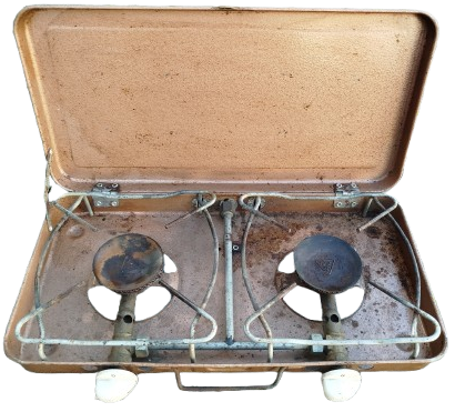 1960 HRZ CİFTLİ OCAK PORTATİF BUTAN GAZLA CALISAN CİFT KADEMELİ OCAK MADE IN GERMANY