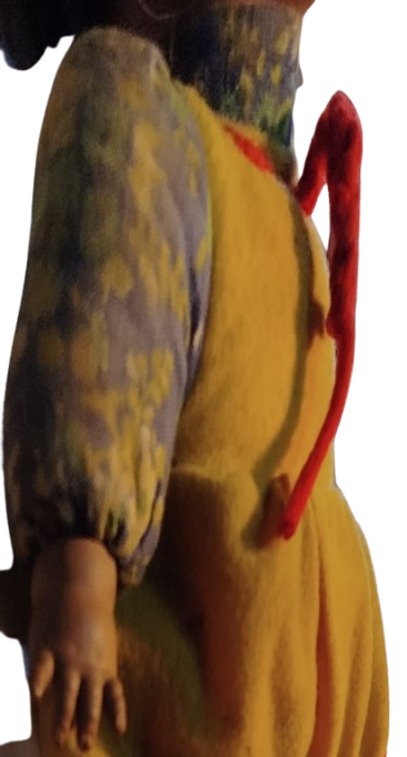 1970 FATOS BEBEK EL YAPIM SAPKALI ETEK ELBİSELİ  PAMUK DOLGULU OYUNCAK 