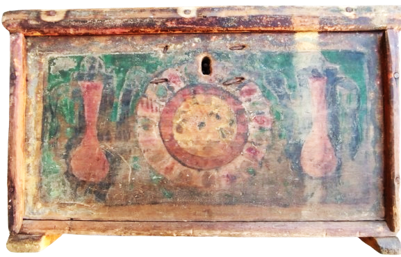 OSMANLI SANDIK SANDIK İCİNDE GELİN SANDIGI MASİF KÖK BOYALARLA SUSLU