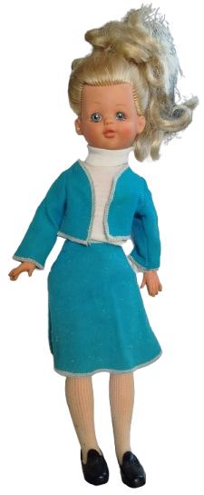 1976 İTALYAN BEBEK ELBİSELİ FUL AKSESUARLI OYUNCAK KIZ 