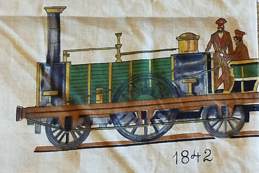 1825 TREN LOKOMOTİF BATI KOVBOY KIZILDERİLİ TEMALI YASTIK KILIF KOMPARTIMAN PERDE OLARAK KULLANILAN BEZ