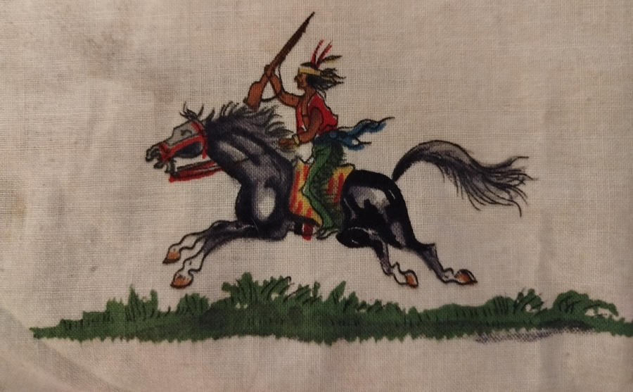 1825 TREN LOKOMOTİF BATI KOVBOY KIZILDERİLİ TEMALI YASTIK KILIF KOMPARTIMAN PERDE OLARAK KULLANILAN BEZ