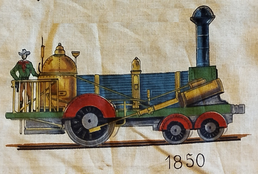 1825 TREN LOKOMOTİF BATI KOVBOY KIZILDERİLİ TEMALI YASTIK KILIF KOMPARTIMAN PERDE OLARAK KULLANILAN BEZ