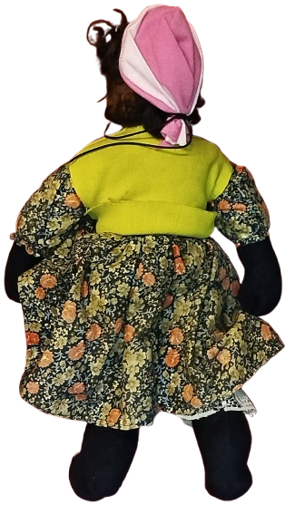 1970 FATOŞ TÜRK MALI YERLİ OYUNCAK ELBİSELİ SARI YELEKLİ UCAN CADI BEZ BEBEK