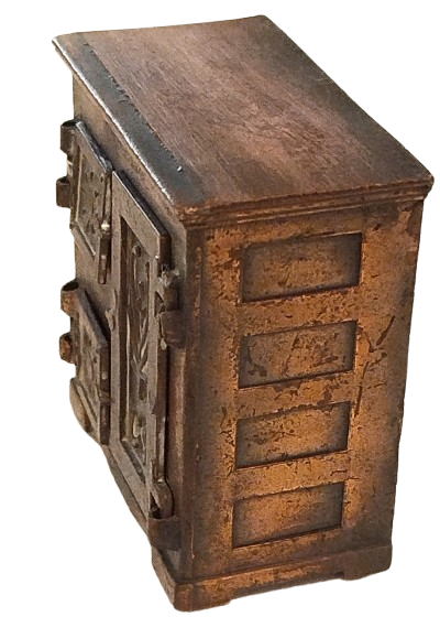 1970 MİNYATÜR METAL  DOKUM GARDORAP MODELİ KAPILI DOLAP FORMUNDA KURSUN KALEM ACACAGI