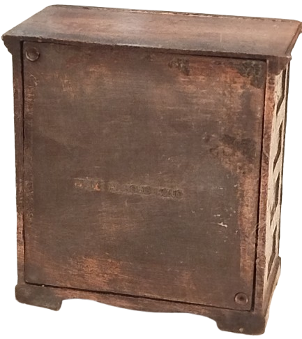 1970 MİNYATÜR METAL  DOKUM GARDORAP MODELİ KAPILI DOLAP FORMUNDA KURSUN KALEM ACACAGI