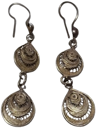 OSMANLI HİLAL MOTİFLİ TELKARİ GUMUS EL YAPIM USTA İSİ DORT PARCA TAKI SETİ 