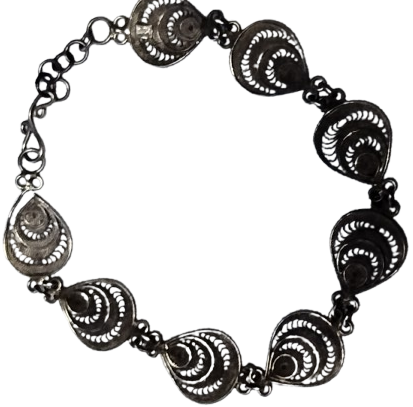 OSMANLI HİLAL MOTİFLİ TELKARİ GUMUS EL YAPIM USTA İSİ DORT PARCA TAKI SETİ 