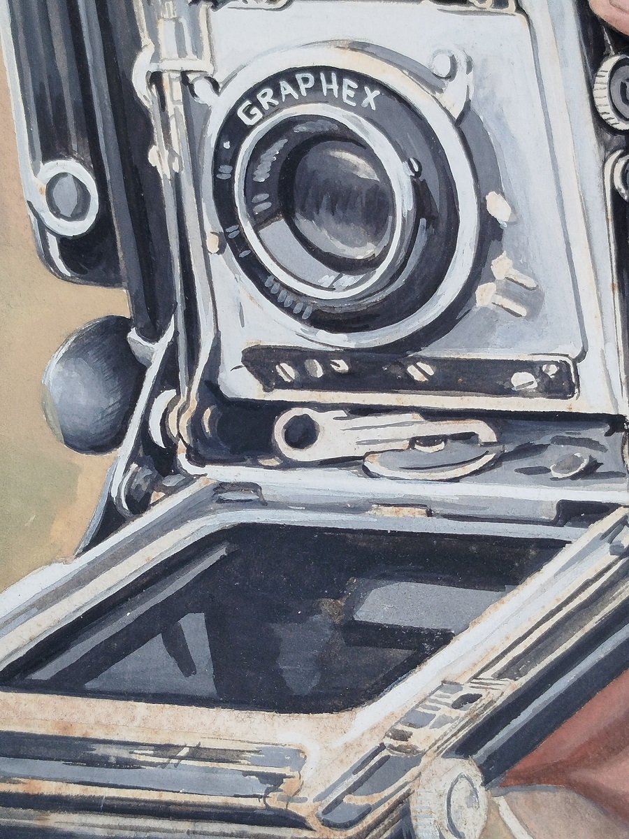 1962 İLİCİN CETİNER İMZALI CALIŞMASI FOTOGRAFCI PASTEL CALIŞMASI