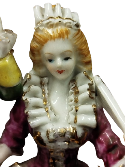 MEISSEN PORCELAIN FIGURAL GROUP, DANCERS ALMAN PORSELEN. BİBLO DANSCI ASIKLAR UZERİ EL BOYAMA 