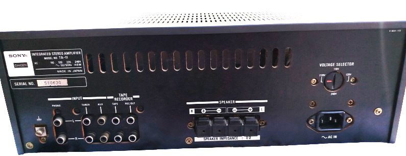 1978 SONY İNTEGRATED STEREO AMPLİFIER MODEL NO  TA-11 AMFİ 2 X 50 100 WAT