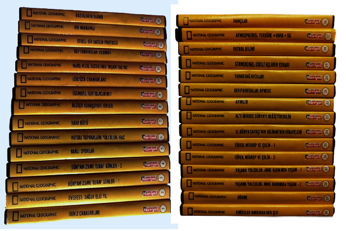 NATIONAL GEOGRAPHIC DUNYADAN BELGESEL 30 ADET DVD CD ORJİNAL BASKI HURRİYET GAZETESİ DAGITIMI