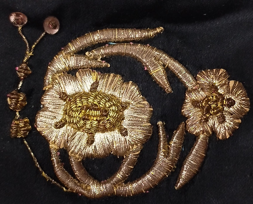 OSMANLI SİYAH İPEK UZERİ TELKIRMA EL İŞCİLİKLİ BAYAN PARA CANTASI