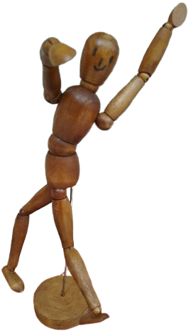 1960 AHŞAP HAREKETLİ İNSAN ANATOMİ FİGÜRÜ HAREKETLİ MAKET