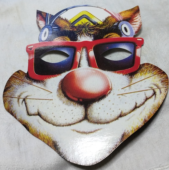 ESKİ OYUNCAK KARTON MASKE CİZGİ ROMAN KAHRAMANI KEDİ TOMY YUZU KAREKTERİNDE