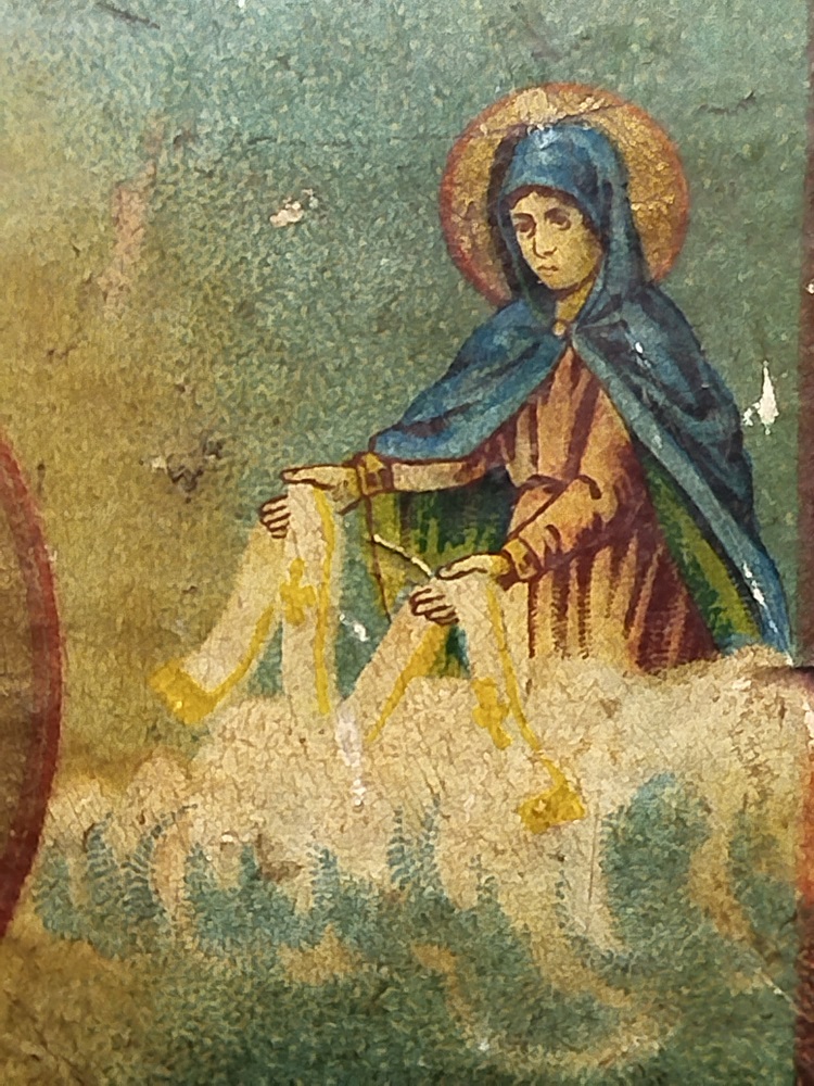 1907 İKONA MASİF UZERİNE TAS BASKI SV. NIKOLAJ CHUDOTVOREC ORTODOKS AZİZ NİKOLA