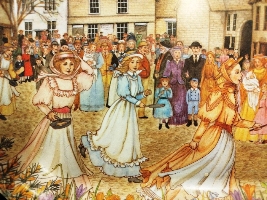 1960 MELAMİNE CROYDEX TEPSİ  ÜZERİ KOY MEYDANI GORSELLİ MELAMİN İNGİLİZ