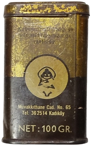 BREZİLYA KURUKAHVECİSİ İSTANBUL TENEKE KAHVE KUTUSU 100 GRAM KABARTMA YAZILI